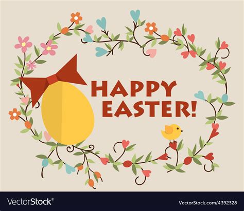 Happy Easter Cards With Egg Royalty Free Vector Image