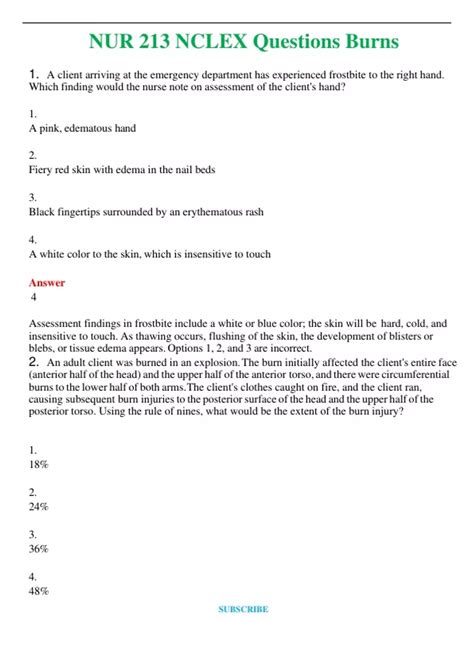 NUR 213 ( LATEST 2024 / 2025 ) NCLEX QUESTIONS BURNS | A+ RATED GUIDE