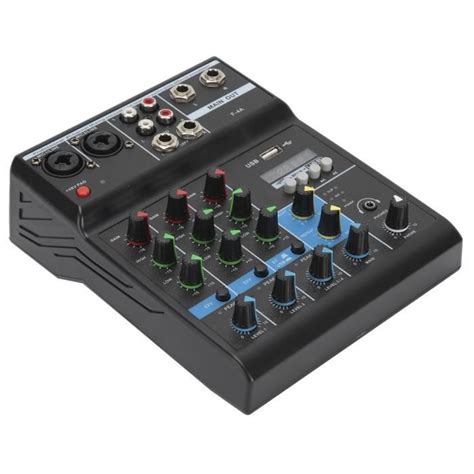 VBESTLIFE Console audio USB Mélangeur Audio 4 Canaux Console de Mixage