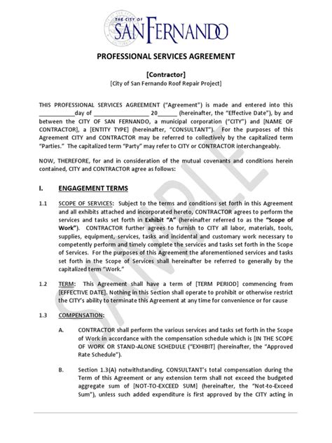 Sample Professional Services Agreement | PDF | Indemnity | Liability ...