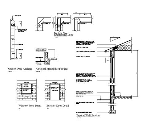 Typical Wall Section With Foundation Detail DWG File