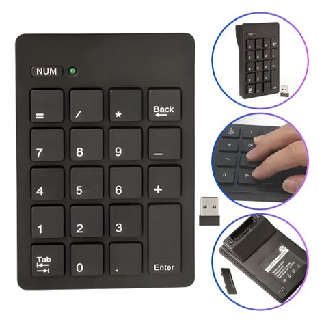 Teclado Numérico para Notebook Desktop USB Sem Fio 2 4Ghz