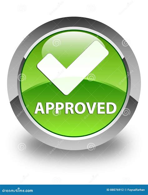 Approved Glossy Blue Round Button Royalty Free Illustration