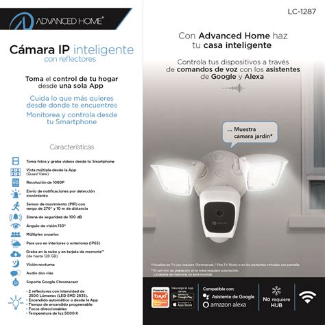 Cámara IP inteligente con reflectores Advanced Home