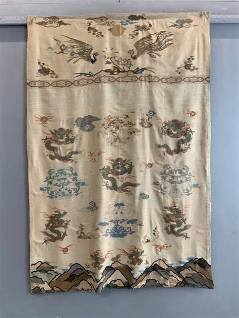 Japanese Edo Period Antique Kesi Silk Tapestry 205 X 136cm Clive Rogers