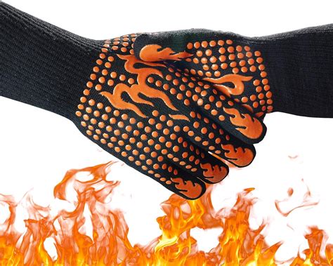 Gants De Barbecue Gants Pour Barbecue Gants De Four Anti Chaleur Jusqu