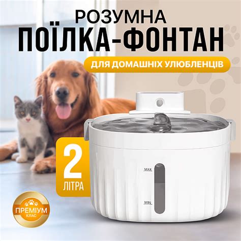 Питьевой фонтан для котов и собак 2L, поилка для животных с фильтром и ...
