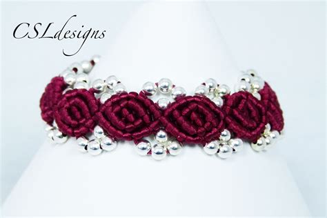 Rosebud Macrame Bracelet Macrame Bracelets Macrame Tutorial Macrame Bracelet Tutorial