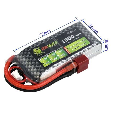 7 4V 2S 1500mAh 35C LiPO Battery T Plug Burst 60C Para Sa RC Model