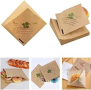 Triangular Paper Bag For Food Wrapping Burger Wrapping Paper Bag