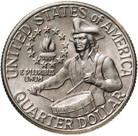 Монета США 25 центов (квотер, 1/4 доллара, quarter dollar) 1976 "200 ...
