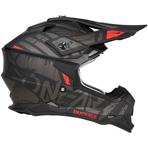 Casque Moto Cross Enduro Oneal 2SRS Casque GLITCH V 23 Noir Gris Vente