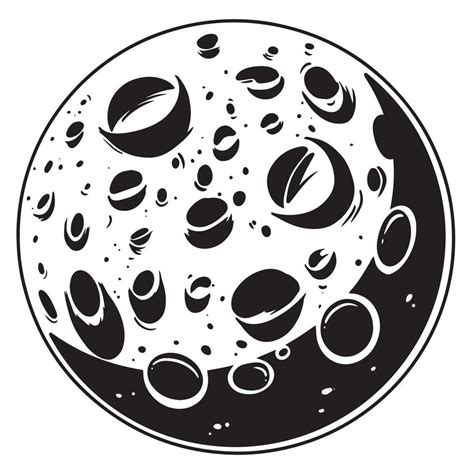 full moon black  white outline hand drawn full moon monochrome