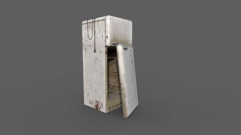 3D Model Older Fridge Refrigator Game Ready Wtih Blender Low Poly