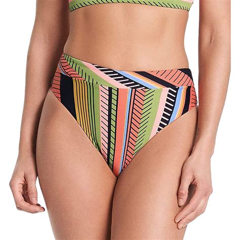 Maaji Roman Stripe Suzy Q High Rise Bikini Bottom Women S Clothing