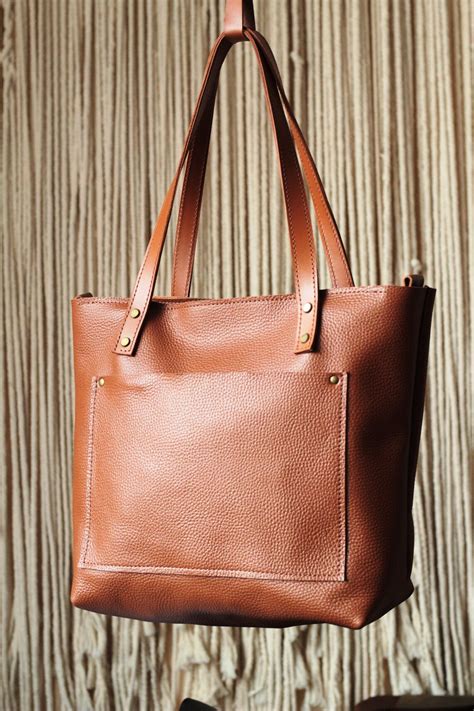 Medium Leather Tote Bag For Women Leather Shoulder Bag With Etsy