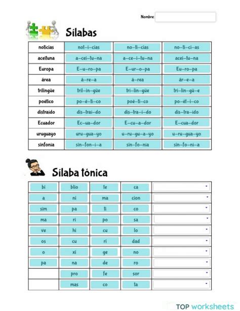 Sílabas Sílaba Tónica Ficha Interactiva Topworksheets