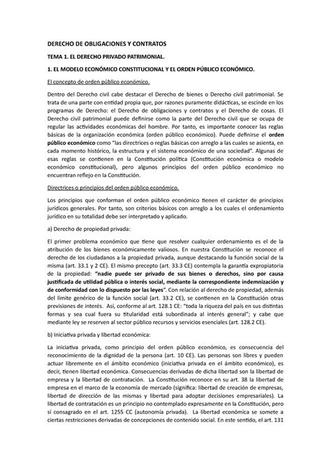 Derecho De Obligaciones Y Contratos Derecho De Obligaciones Y Contratos Tema 1 El Derecho