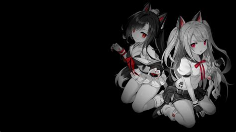 Wallpaper Selective Coloring Black Background Dark Background Simple Background Anime