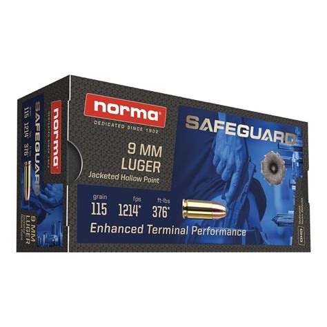 Mm Luger Safeguard Jhp Gr Qty Norma Usa