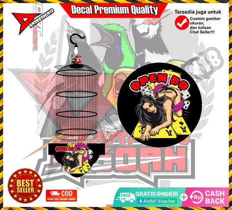 Stiker Pleci Pcmi Lucu Stiker Decal Tebok Sangkar Pleci Helopet Pvc Dan