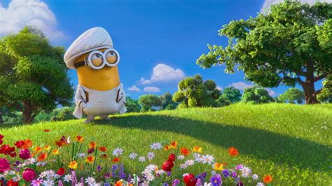 Despicable Me 2 Hd Wallpaper Minion In A Colorful Meadow