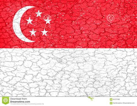 Grunge Style Singapore National Flag Stock Illustration Illustration