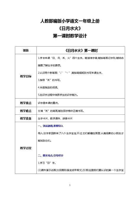 人教部编版一年级上册4 日月水火完美版ppt课件 教习网课件下载