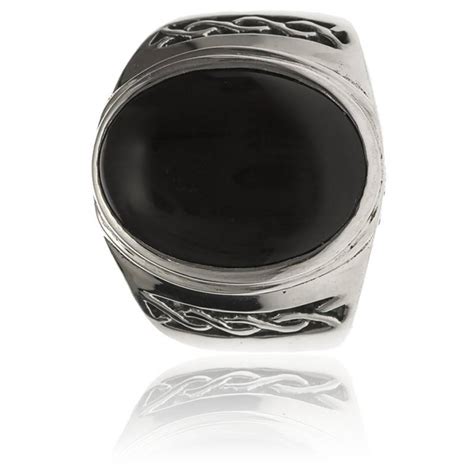 Chevalière homme onyx massive argent Orus Bijoux Ocarat