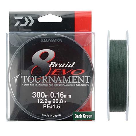 Trenzado Dynema Daiwa Tournament Braid 8 Evo 300 Mt Dark Green