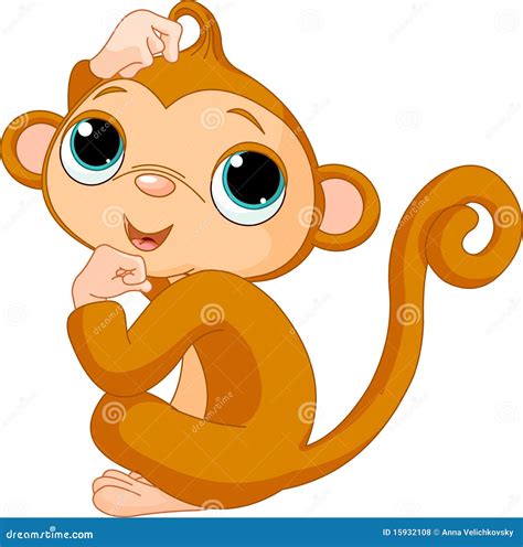 Thinking Monkey Stock Vector Illustration Of Isolated 15932108