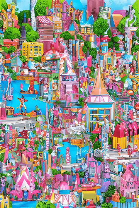 Fantasy City Magical Waldo Barbie Style Illustration Creative Fabrica