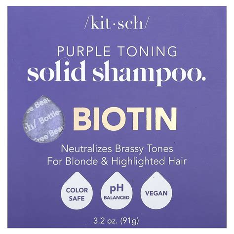 Kitsch Purple Toning Solid Shampoo Bar Biotin Orange Blossom