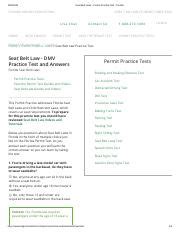 Seat Belt Laws Permit Practice Test Florida Pdf Seat