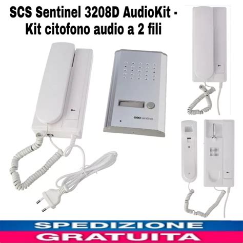 KIT CITOFONO AUDIO A 2 Fili Campanello Casa SCS Sentinel 3208D EUR 29