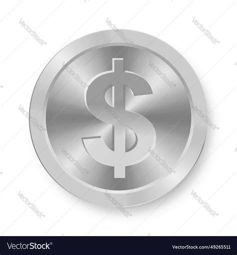 Silver dollar coin concept of web internet Vector Image