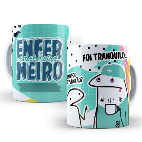 Caneca Enfermagem Enfermeiro Personalizada Flork Engra Ada Divertida