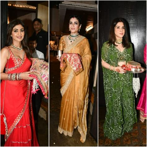 Karwa Chauth 2022 Raveena Tandon Shilpa Shetty Natasha Dalal Seen At