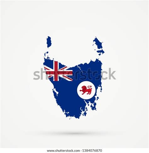 Tasmania Australia Map Tasmania Flag Colors Stock Vector (Royalty Free ...