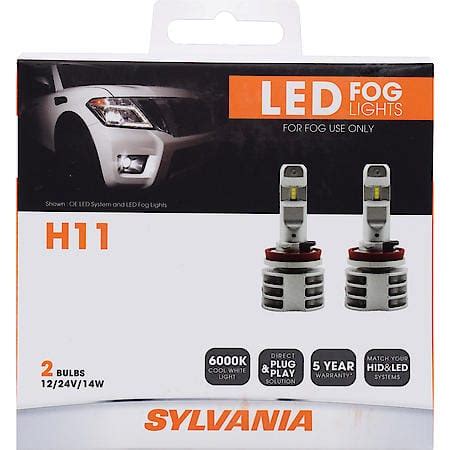 Sylvania H11 : LED Fog Light Bulb, 6000K Cool White Light, 2 Pack ...