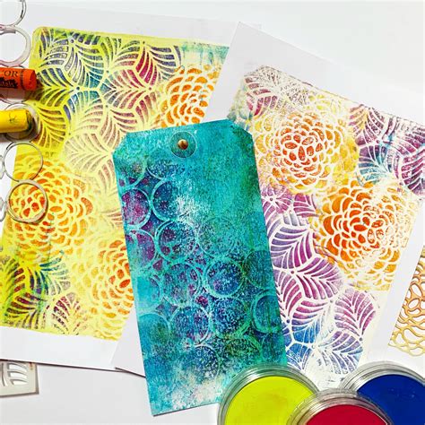 Gelli Arts Printing With Stencils And Pastel Gelli Printing Art