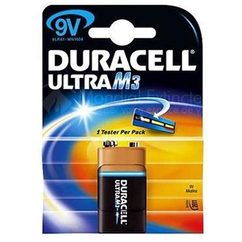 Pack 10 Blisters Pile DURACELL 9V 6LR61 MN1604