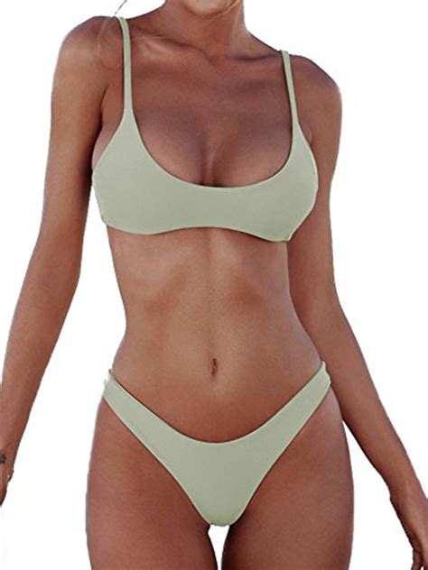 Sayfut Sexy Womens Two Piece Strap Bikini Set Padded Swimsuit Top