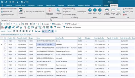 Navegacao Ambiente Totvs Rmchronus RFB Sistemas Consultoria TOTVS