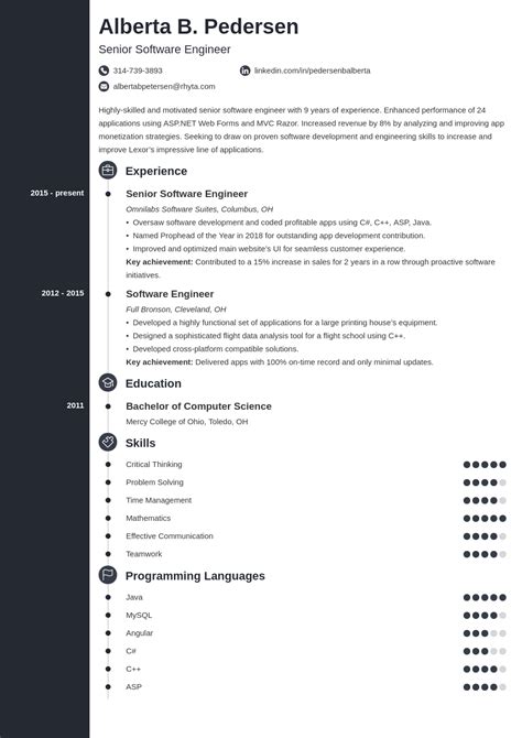 Senior Software Engineer Resume Examples Guide Tips