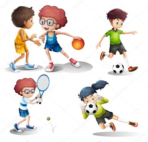 Kids engaging in different sports — Stock Vector © interactimages #25509119