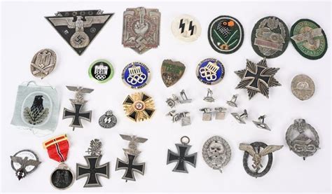 WWII NAZI GERMAN REPRO BADGE LOT HJ SS LUFT KM WW2 at auction | LOT-ART