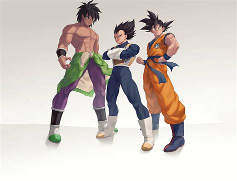 Broly Goku Dan Vegeta Anime Dan Latar Belakang Dragon Ball