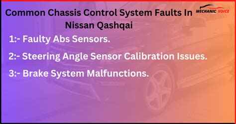 Chassis Control System Fault Troubleshooting Guide For Nissan Qashqai