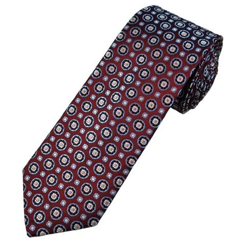 Tresanti Celeste Red Navy Sky Blue White Pattern Men S Silk